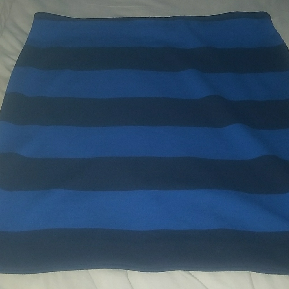 Blue and black stripe skirt
